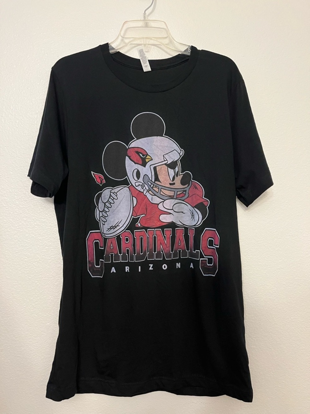 Arizona Cardinals Mickey Mouse Football Graphic Tee Black Size L